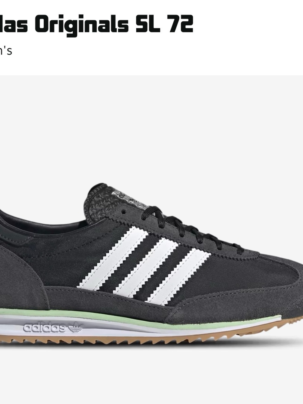 adidas Black and White SL 72 Retro Runner